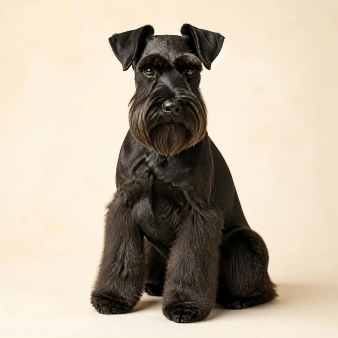Black schnauzer with a breed trim